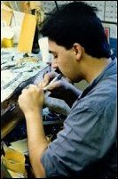 Matios Chopjian in his workroom